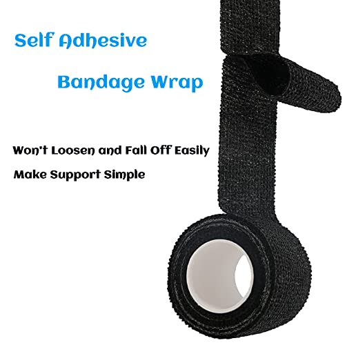 24 Rolls Black Elastic Self Adhesive Bandage Wrap 2 Inch, Breathable Cohesive Bandage, Ankle Sprains Swelling Medical First Aid Sports Athletic Grip Tape, Dogs Pet Vet Wrap - color: 2 Inch-24 Count Black
