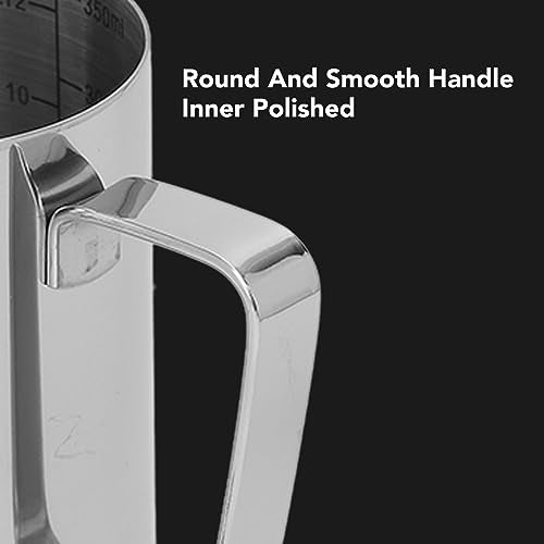 304 Stainless Steel Milk Frothing Pitcher Silky Latte Art Perfect Cappuccinos Measuring Cup for Baristas (600ML) - size: 600ML