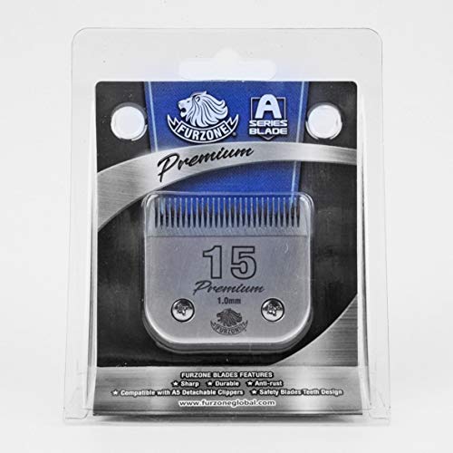 FURZONE Detachable Blade - Size 15 Blade 3/64", Made of Extra Durable Japanese Steel, Compatible with Most Andis, Oster, Wahl A5 Clippers - size: 15