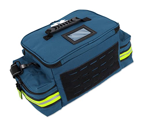 Lightning X Products Lightning X Mid-Sized First Responder EMT Bag | LXMB25 Fully Stocked Aid Kit w/ 200+ BLS Supplies - Blue - color: Blue