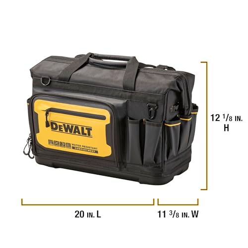 DEWALT Tool Bag, Water Resistant, Hard Bottom, 20-inch, Professional Tool Tote with Organization (DWST560104) - style: 20" Open Mouth Tool Bag