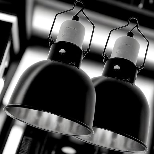 Reptile Light Fixture 2 Packs 5.5'' – Dual Use Dome Lamp with Ceramic Socket for Heat Emitter & Basking Bulbs – Ideal for Bearded Dragon, Snake, Chameleon,Snake Turtle Terrariums
