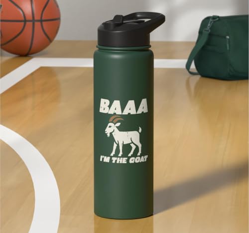 Halloween Baaa Im The Goat Funny Costume Men Women Kids Stainless Steel Insulated Water Bottle - color: Dark Green