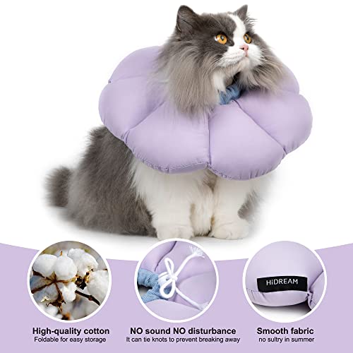 Cat Cone Collar,Cute Waterproof Cat Recovery Collar,Anti-Bite Lick Wound Healing Safety Elizabethan e Collar for Cats,Purple Flower All-Season Style… - color: purple, size: Medium