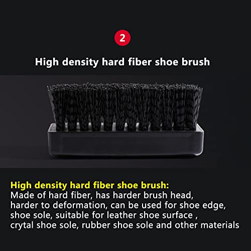 GUZI 2Pcs Professional Cleaning Shoe Brush Plastic Soft Brush Hard Brush Household Cleaning Set Shoe Care Leather Care Shoe Brushes for Cleaning