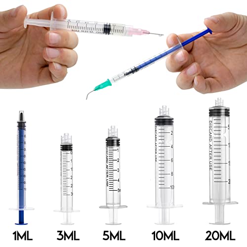 Glue Applicator Syringe with Blunt Tip Needle for Liquid, Ink, Oil, Perfume | Woodworking, Grease, Craft, Epoxy, Lip Gloss Making Filling Dispensing Kit