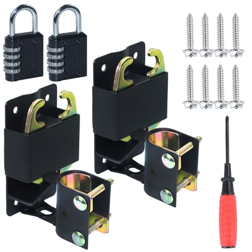 2 Pack Mini Farm Gate Latch for Gates with 1-1/4" to 1-1/2" Tubes | 3"x5" Two Way Lockable Gate Latch with Combination Lock, Used as Livestock Horse Cattle Gate Latch for Metal Tube Gates - color: 2x S16100700(Small Size Version 3"x 5")