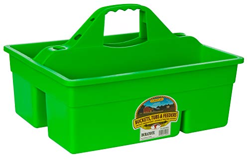 Little Giant® Plastic DuraTote | Horse Grooming DuraTote | Durable Tote Box Organizer with Easy Grip Handle | Extra Thick Sidewalls | Lime Green - color: Lime Green