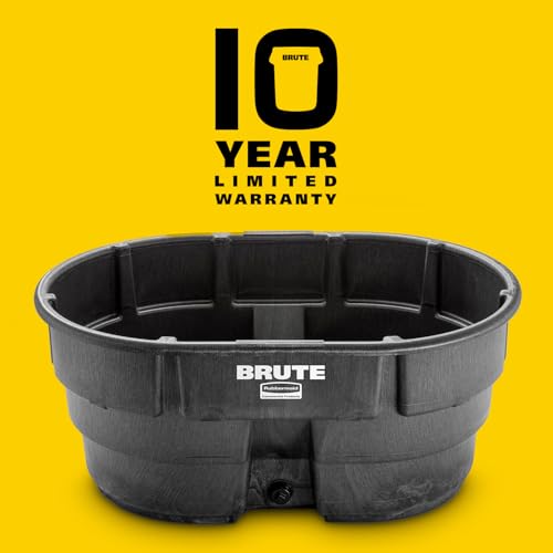 Rubbermaid Commercial Products Stock Tank, 150-Gallons, Structural Foam, Heavy Duty Container, for Livestock/Animal/Cattle Feed & Water, Outdoor Homemade Pool/Hot Tub/Bathtub, & Pet Cleaning/Dog Wash - size: 150 Gallon