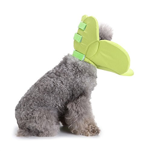 Dog Cone E-Collar Flower Soft Elizabethan Waterproof Grooming Recovery Protective Adjustable Collar for Puppy Small Medium Dogs (L Neck: 13-15in, Green) - color: Green, size: L Neck:13-15in