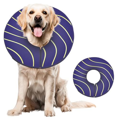 Adjustable Inflatable Dog Cone Collar for Surgery Recovery, Soft Cone for Dogs & Cats, Portable & Washable Dog Donut Collar, Small Cat Cone E Collar (Indigo XS) - color: Purple Sunburst, size: XS