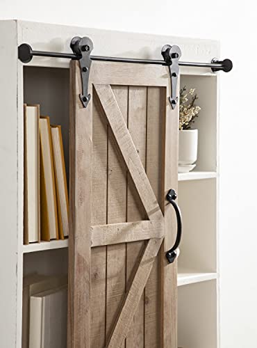 Kate and Laurel Cates Rustic Wall Cabinet; 22 x 28; White and Rustic Brown; Farmhouse Wall-Mounted Storage Cabinet - color: White/Rustic Brown