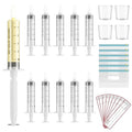 60 Sets 5Ml Colostrum Collector Kit Include 60 5ml No Needle Sterile Syringes with Cap, 4 Measuring Cup, 6 Zip-lock Storage Bags, 60 Labels for Breast Milk Collector - size: 60pcs-5ml