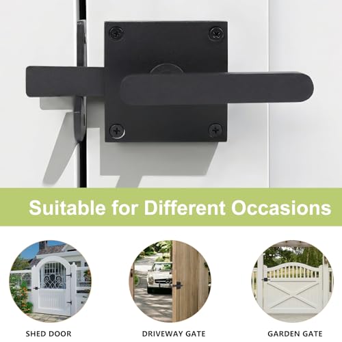 BARNSMITH Gate Latch, Heavy Duty Double Side Gate Latches, Matte Black Fence Latch, Garden Door Latch, Pool Gate Latch, Right Swing - size: GL01-R