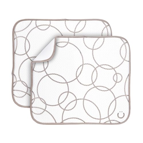 Ubbi Space Saving Baby Bottle Drying Rack with 13 Pegs, Removable Top and Bottom Trays, Set of 2 Microfiber Dish Drying Mats