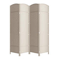 4 Panel Folding Room Divider,Woven Privacy Screen,Beige | Solid wood frame, handcrafted diamond pattern, 6FT tall, extends to 63 inches wide, no assembly required - color: Beige, size: 4-Panel