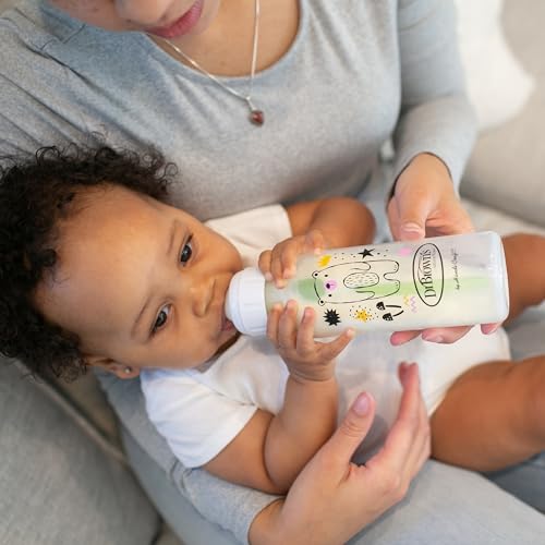 Dr. Brown's Natural Flow Anti-Colic Options+ Narrow Baby Bottle,Bear and Owl,8 oz/250 mL,with Level 1 Slow Flow Nipple,BPA Free,0m+,(Pack of 12) - color: Pink & Blue (Bear & Owl), size: 1 Count (Pack of 12)