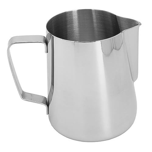 304 Stainless Steel Milk Frothing Pitcher Silky Latte Art Perfect Cappuccinos Measuring Cup for Baristas (600ML) - size: 600ML