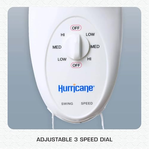 Hurricane Supreme 18" 90 Degree Oscillating Indoor Wall Mounted 3 Speed Plastic Blade Fan with Adjustable Tilt and Pull Chain Control, White (4 Pack) - style: Casual