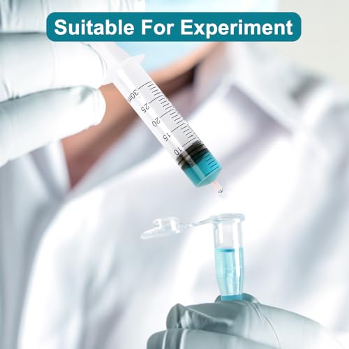 3 Pack Plastic 30ml Syringes with Cap, Sterile Syringe Individually Packaged for Labs, Liquid Measuring, Feeding Pets, Oil or Glue Applicator - style: 30ml