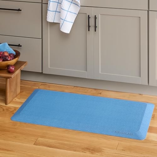 KitchenAid Gourmet Series Kitchen Comfort Gel Mat, Solid Basketweave, Blue Velvet, 20"x39" - color: Blue Velvet