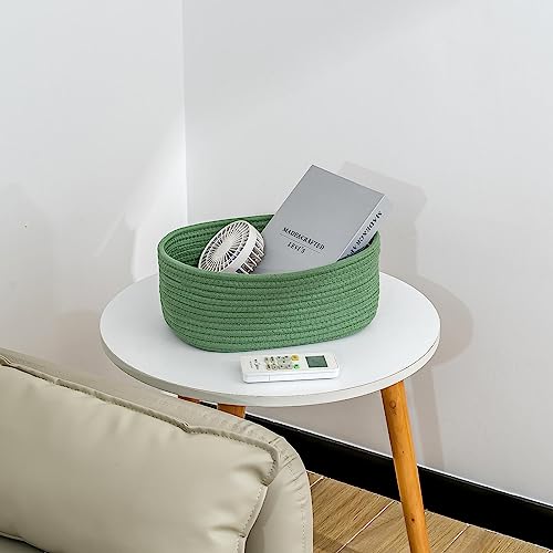 CubesLand Cube Shelf Closet Storage Rope Cotton Baskets Bins Set 2 | Woven Basket for Organizing/Storage,Long-lasting &Skin-friendly Toy Storage Basket Bin,Stylish Room Decor ,Green - color: Green, size: 2pcs-small basket