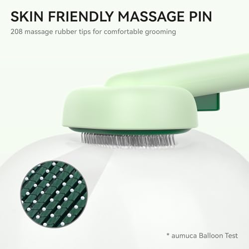 aumuca Cat Brush for Shedding, Cat Brushes for Indoor Cats, Horses Grooming Deshedding Brush for Dog Kitten Horse Massage Removes Loose Fur, Forest Green - color: Forest Green