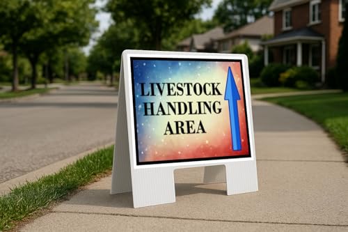 Livestock Handling Area 4Th Of July American Flag Usa Patriotic Watercolor Up Arrows A-Frame Single Sided 23x23 in. Yard Road Sign - size: Single A-Frame Up Directional Arrows