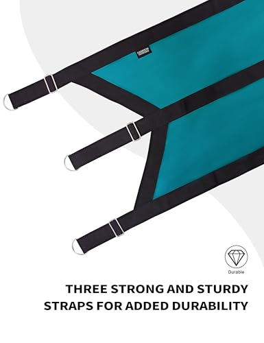 Harrison Howard Stall Guard for Aisle Home Barn Use with Sturdy Spring Hooks and D-Rings Adjustable Straps Aisle Stall Guard for Horses Dark Teal - color: Dark Teal