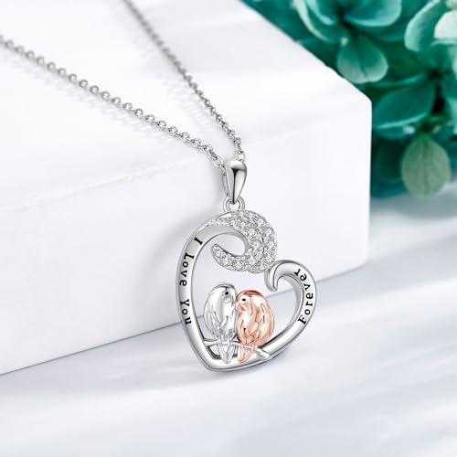 Goat Necklace Crystal Goat Necklace Sterling Silver Heart Goat Necklace Animal Pendant Jewelry for Women Goat Gift for Goat Lovers - style: parrot