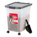 IRIS USA Dog Food Storage Container, Up to 50 lbs, Dark Gray, Made in USA | Includes 2-Cup Scoop & Wheels, Airtight Seal, BPA-Free, Bird Seed, Cat food, Cat Litter, Chicken Feed, Pellets - color: Dark Gray, size: 50 lbs