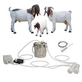 3L Goat Pulsation Vacuum Electric Milking Machine, Automatic Pulsation Breast Pump with 2 Teat Cups Stainless Steel Bucket for Goat.