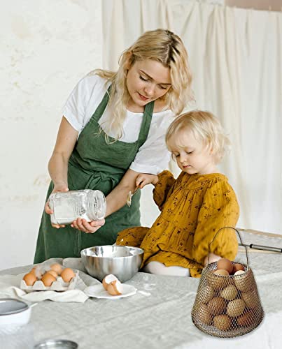 JIYUJIAHUA Egg Basket, Collapsible Mini Storage - Can Easily Load Eggs for Carrying and Collecting Eggs, Easy Washing, and Fast-drying, Country Primitive Farmhouse Style, DANLAN-001 - color: Medium