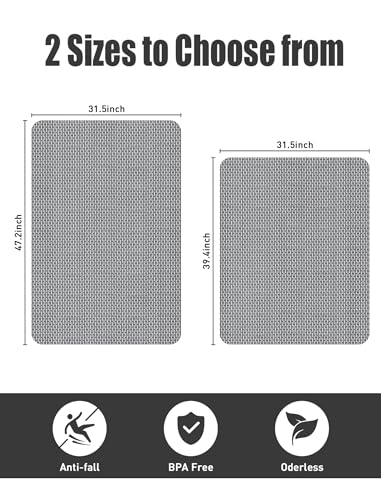 Extra Large Non Slip Shower Mat, Yonala 47.2" x 31.5 Inch Trimmable PVC Shower Floor Mat for Textured, Uneven Floors, Quick Drain Anti Slip Bath Mat for Walk-in Shower, Bathroom, Tub - size: 47.2" x 31.5" (Rectangular)