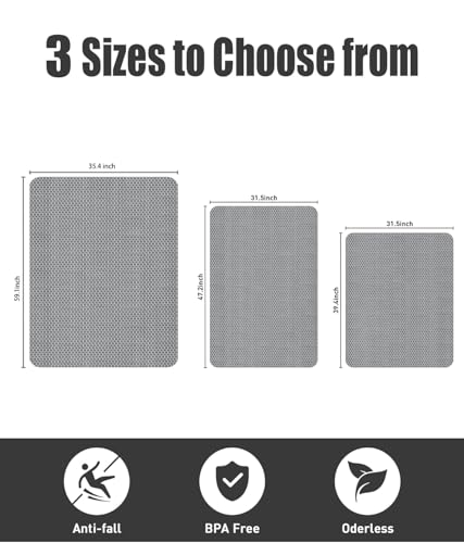Extra Large Non Slip Shower Mat, Yonala 59.1" x 35.4" Anti Slip Oversize Shower Mat for Inside Shower, Big Trimmable PVC Shower Floor Mat for Shower Stall, Bathroom, Tub, Quick Drying Matt - size: 59.1" x 35.4" (Rectangular)