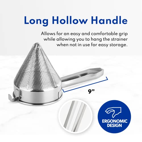 New Star Foodservice 34196 18/8 Stainless Steel China Cap Strainer, 7-Inch, Coarse Mesh