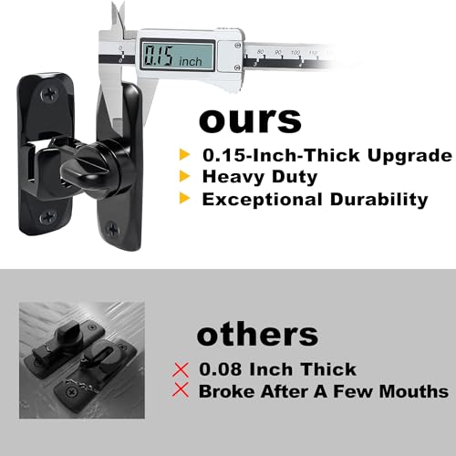 Barn Door Latch 90/180 Degree Barn Door Lock, Thickened Anti-Rust Flip Gate Latch Sliding Barn Door Lock Latch for Cabinets, Barn Door, Bathroom, Garden Doors