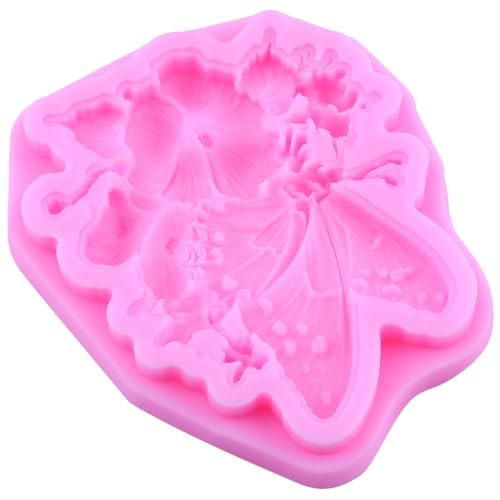 Mujiang Flower Silicone Molds Daisy Rose Butterfly Fondant Mold Set of 4 | Hibiscus Flower Butterfly Chocolate Mold Wedding Birthday Cake Decorating Cupcake Topper Candy Polymer Clay Gum Paste - color: Style J