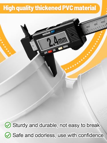 MEWTOGO Automatic Chicken Feeder No Waste | Large Capacity Heavy Duty PVC Pipe Hanging Chicken Feeder, Poultry Gravity Feed Port for Chicken Long Feeding - color: White-1 set