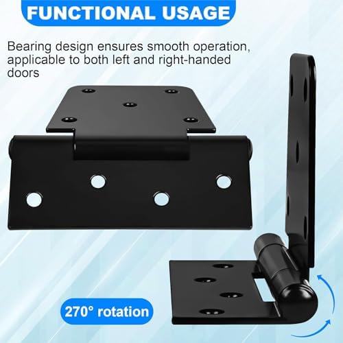 Heavy Duty Gate Hinges 3.5 inch 2 Pack Extra Thick Industrial T Hinges Barn Door Hinges Shed Door Hinges for Large Wooden Gates Wood Fence Outdoor - Black Iron Finish (Screws Included) - color: Black, size: 3.5"-2 Pack