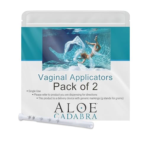 Aloe Cadabra Extra Disposable Vaginal Applicators, Individually Wrapped | Pack of 2, Single Use, Hygienic Design with Pre-Measured Dosage Markings & Threaded End for use with Lubricants & Creams - size: 2-Pack