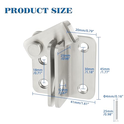 Alise Flip Latch Door Latch Heavy Duty Gate Latch Barn Door Lock,Brusehd | SUS 304 Stainless Steel Door Latch Lock for Wooden Fence Shed Barn Chicken Dog Cage Window Cabinet Backyard Garage - color: Brushed Nickel, size: Small Size (SUS304 SS)