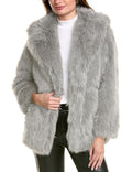COZYPOIN Womens Faux Fur Coats Mid Long Warm Winter Fluffy Jackets | Shawl Collar, Long Sleeve, Pockets, Snap Button, Smooth Lining, Loose Fit, Fuzzy Shaggy Coat, for Daily Party Holiday Wear - color: Taupe, size: Medium