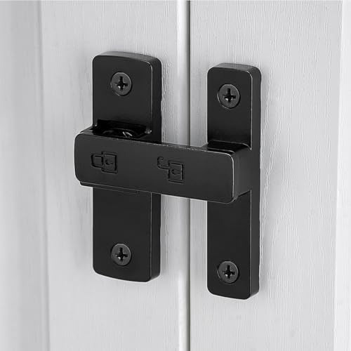Black 180 Degree Zinc Alloy Barn Door Latch, Flip Gate Lock | Sliding Door Latch Lock,for bedroom,garage,balcony,barn,bathroom,drawer,Wine Cabinet,window,cabinet,pet enclosures - color: Black_180 Degree