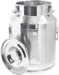 22 Liter 5.8 Gallon Stainless Steel Milk Can Milk Bucket Wine Pail Bucket Large Capacity Milk Can Tote Jug with Sealed Lid and Carry Handle - size: 22L