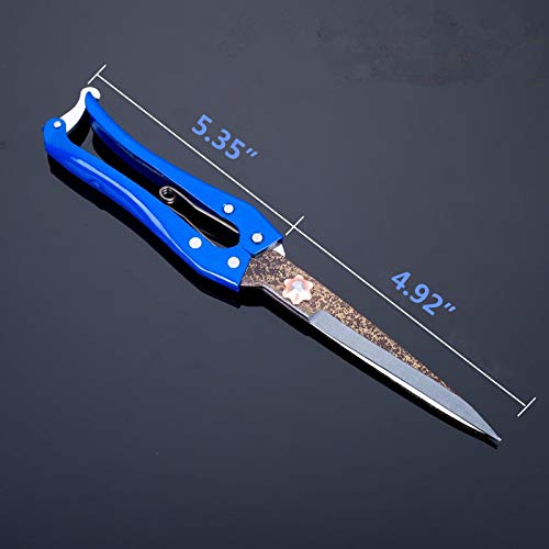 Grass Sheep Shear - Coated Wear-Resistant Handle, Manganese Steel Double-Edged, Strong Spring Suitable For Manual Shearing of Cow, Sheep, and Horse Hair (Blue 10.2 inches) - color: Blue 10.2 Inches