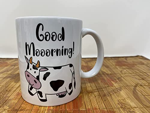 Cow Mug Cute Coffee Mugs Funny Good Mooorning Ceramic Udderly Cows Cup Cow Lover Coffee Mug | 15 oz