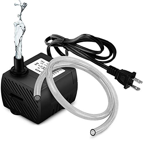 PULACO 95GPH 5W Mini Water Pump with 3.3 ft Tubing | Submersible Pump for Aquarium Fish Tank, Indoor and outdoor fountain, Pet fountain, Long service life