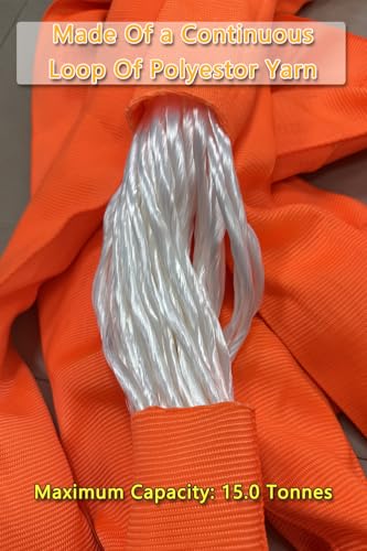 Round Sling 33600lb 16.4FT Rigging Sling Polyester Endless Lift Sling for Hoist Heavy Duty Objects Heavy Duty Poly Lifting Sling【15T-5M】 - size: 33069lb-13ft