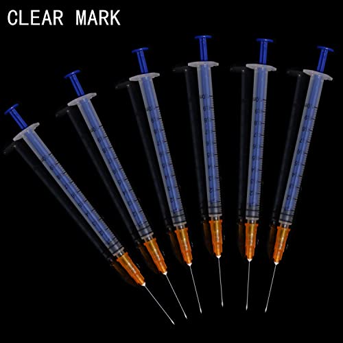 100 Pack 1ml/cc Plastic Luer Slip Syringa with 25Ga and Cap, Individually Sealed Wrapped, for Scientific Labs, Measuring Liquid, Refilling Cartridges or Glue Applicator - style: 100 Pack-1ml 25gauge